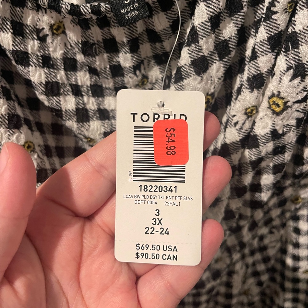 Torrid Strapless Off the Shoulder Black and White Floral Dress - Picture 5 of 7